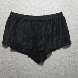Juicy Couture Shorts Womens XL Black Velour Y2K Pajama Sleepwear Loungewear